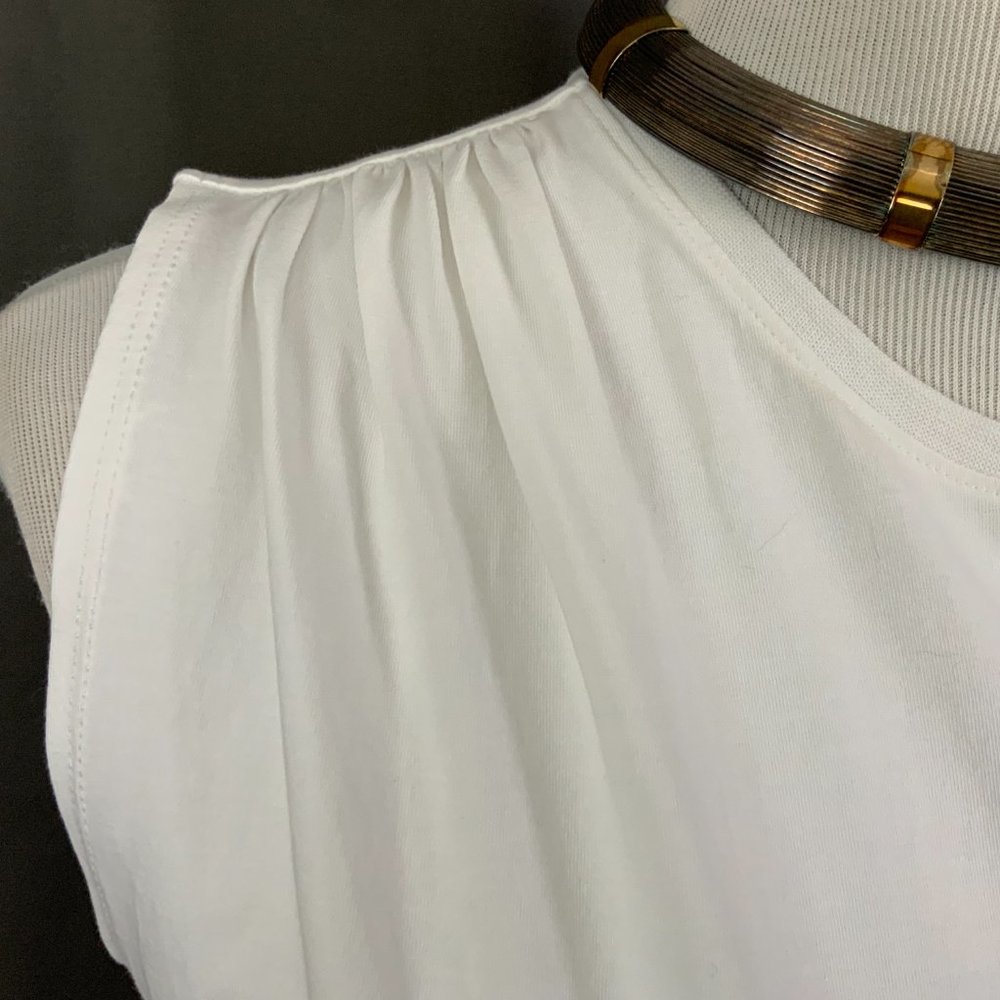 ATM Anthony Thomas Melillo White Cotton Gathered Tee Top Sz M - Picture 9 of 16